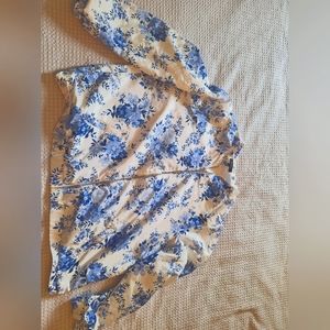 Flowered blue jacket